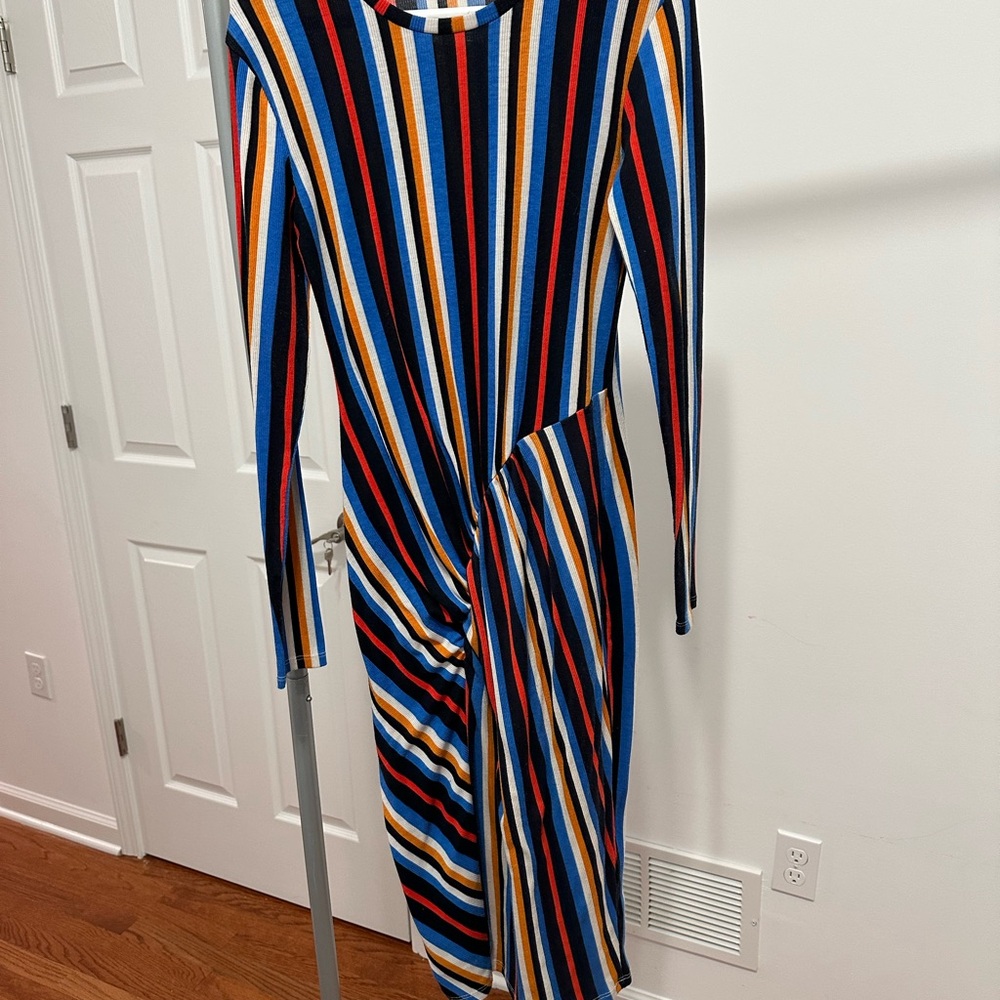 Zara- Colorful Striped Long Sleeve Dress